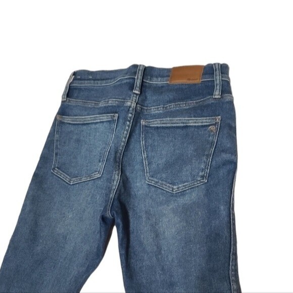 Madewell 10" High Rise Skinny Button Fly Raw Hem Blue Denim Jeans 26P - Picture 5 of 10